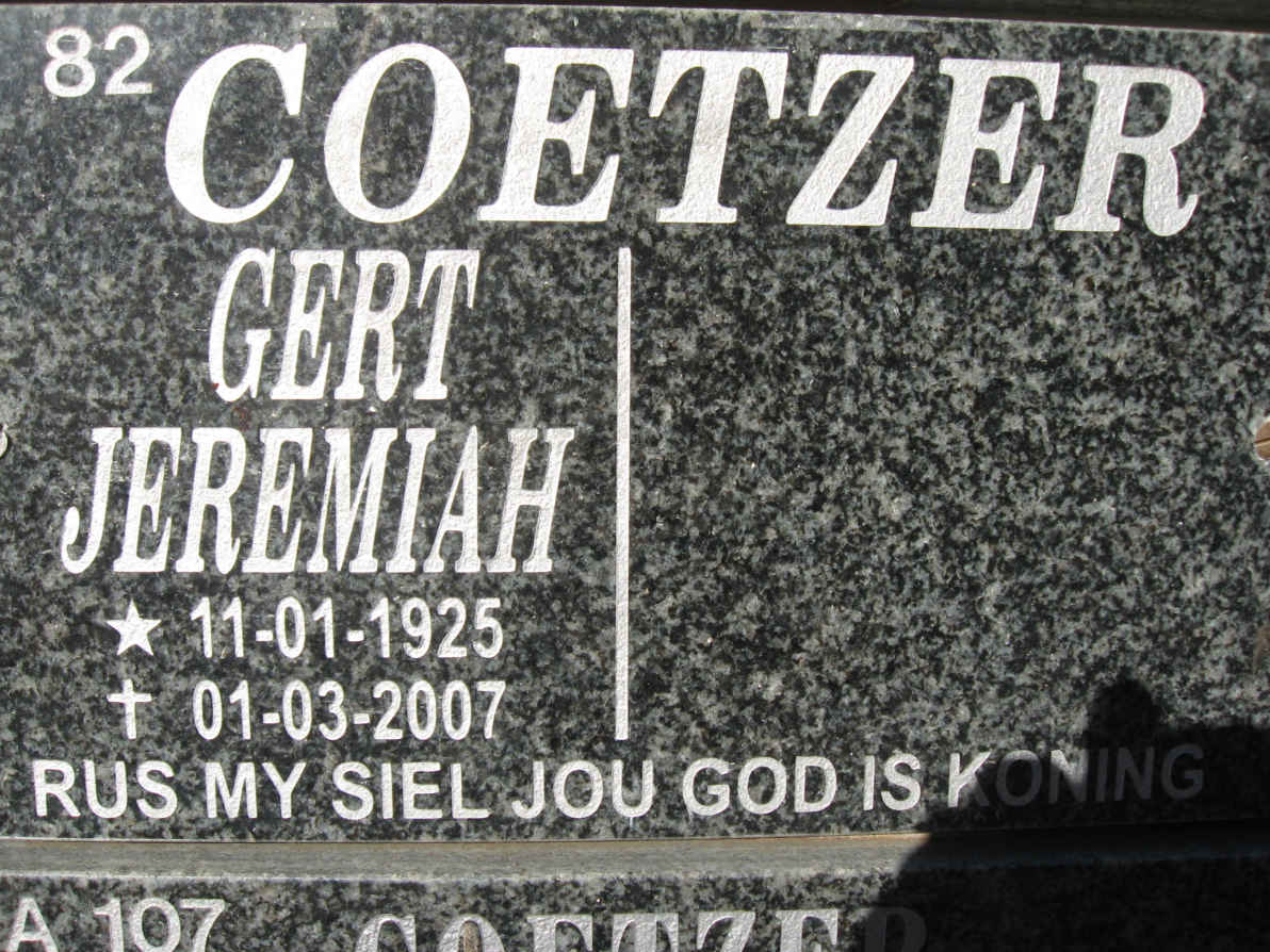 COETZER Gert Jeremiah 1925-2007