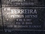 FERREIRA Petrus Heyns 1917-2009