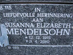 MENDELSOHN Susanna Elizabeth 1915-2010