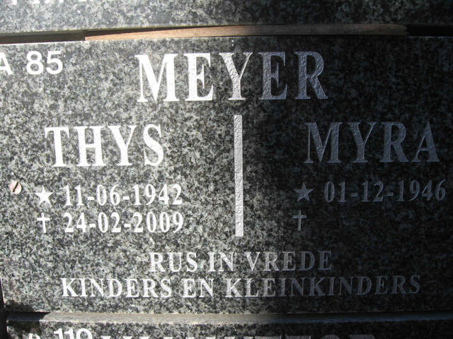 MEYER Thys 1942-2009 & Myra 1946-