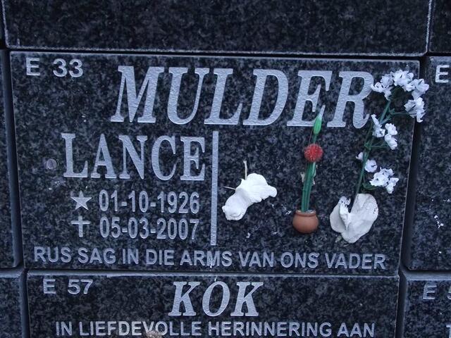 MULDER Lance 1926-2007