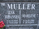 MULLER Izak Johannes 1937-2006 & Marlene 1940-2010