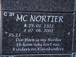 NORTIER M.C. 1922-2001