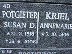 POTGIETER Susan D. 1918-2006 & Annemarie 1946-