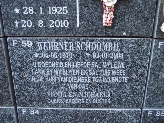 SCHOOMBIE Wehrner 1970-2004