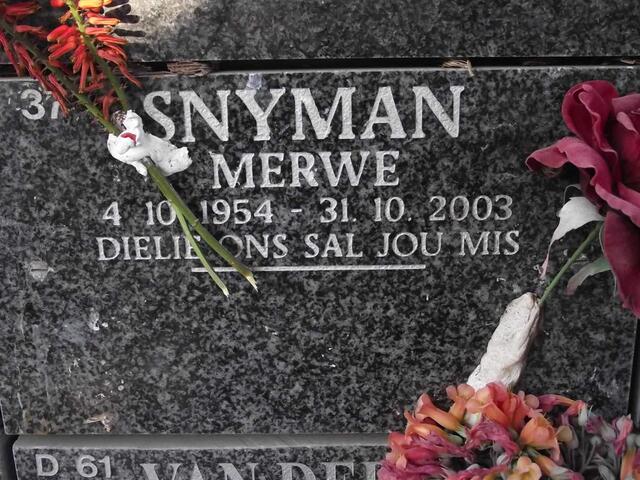 SNYMAN Merwe 1954-2003