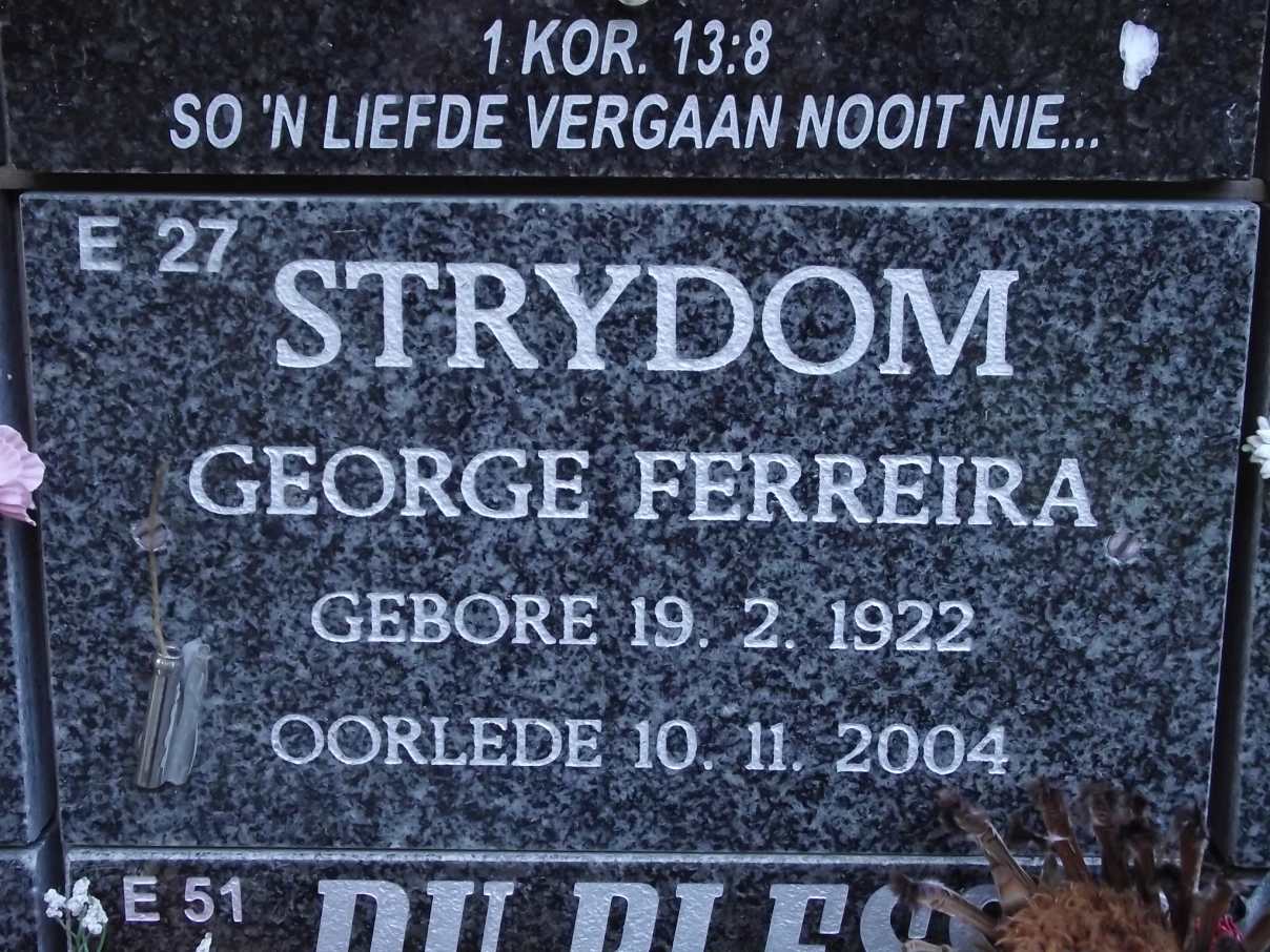 STRYDOM George Ferreira 1922-2004
