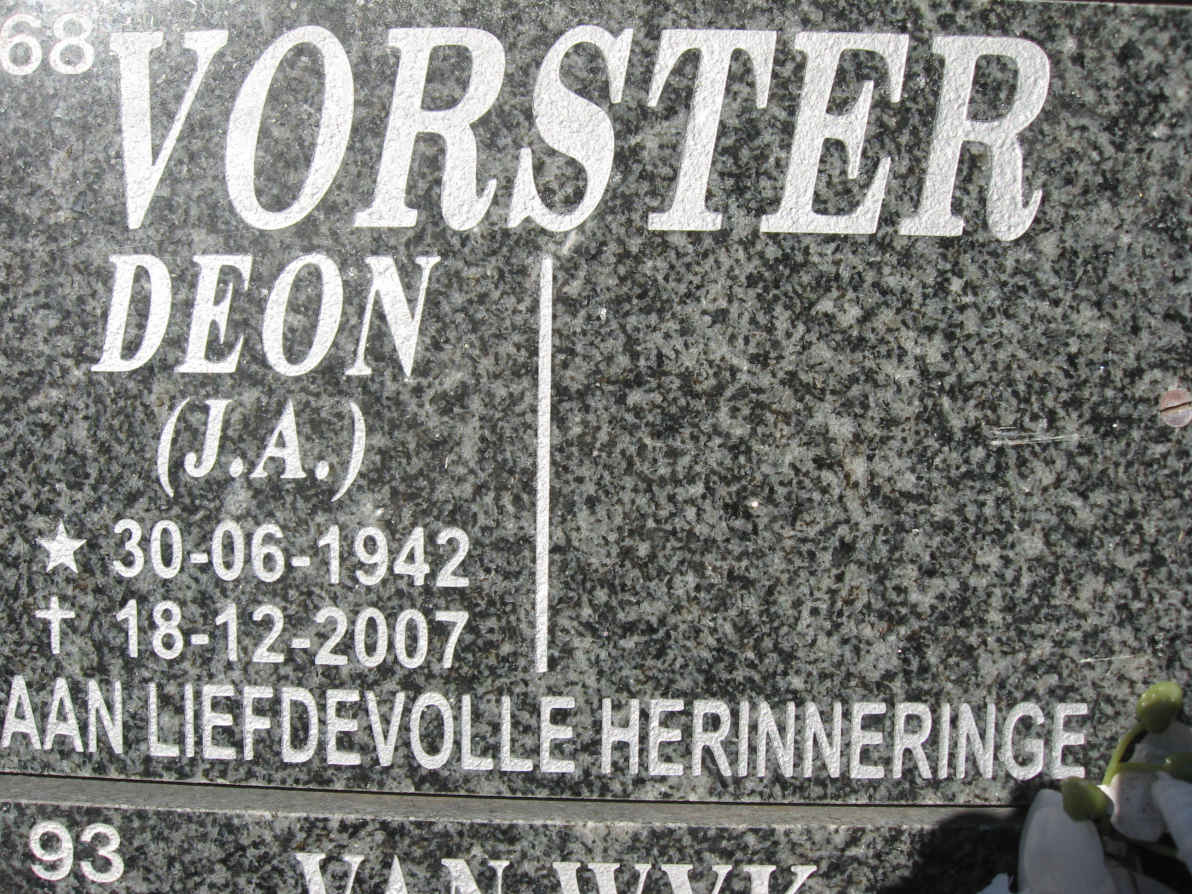 VORSTER J.A. 1942-2007