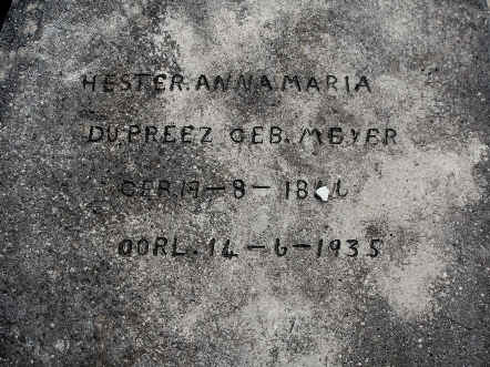 PREEZ Hester Anna Maria, du nee MEYER 18?6-1935