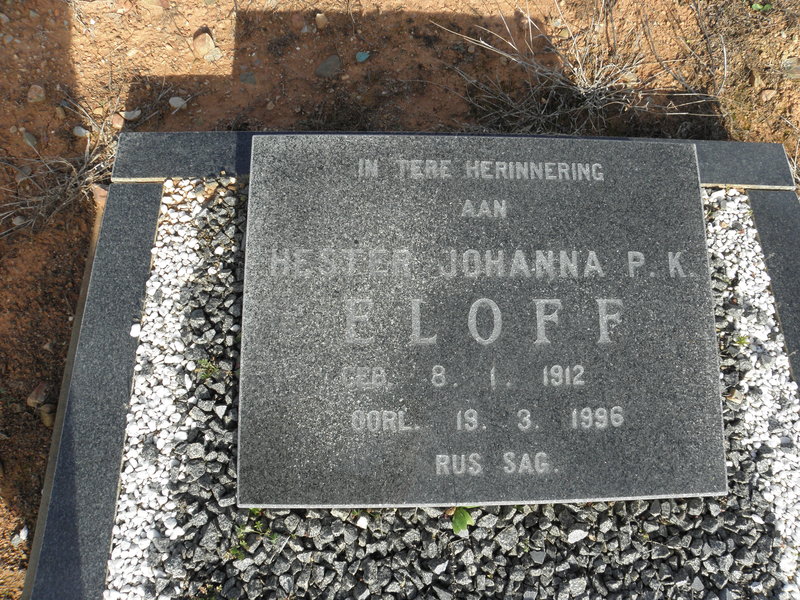 ELOFF Hester Johanna P.K. 1912-1996