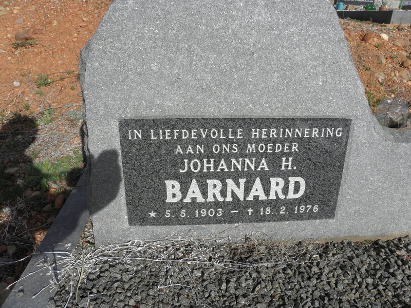 BARNARD Johanna H. 1903-1976