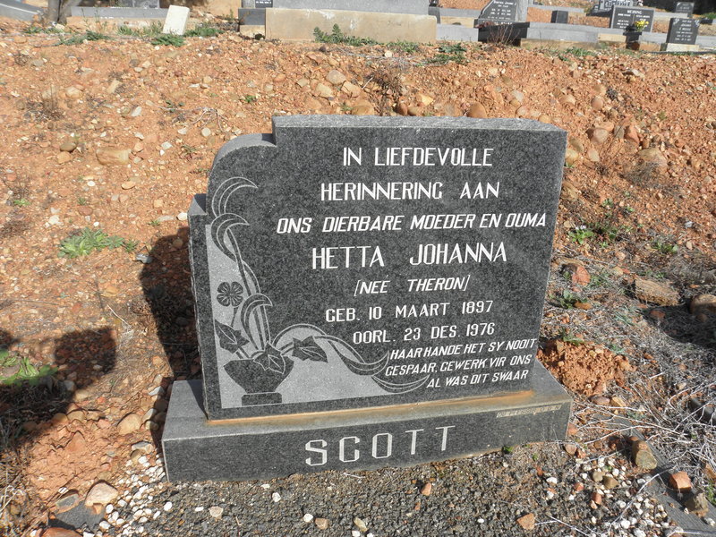 SCOTT Hetta Johanna nee THERON 1897-1976