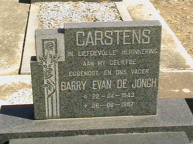 CARSTENS Barry Evan de Jongh 1943-1987
