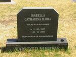MERWE Isabella Catharina Maria, van der 1927-2005