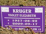 KRUGER Violet Elizabeth 1957-2009