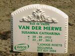 MERWE Susanna Catharina, van der 1932-2012
