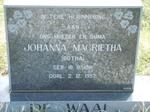 WAAL Johanna Magrietha, de nee BOTHA 1911-1957