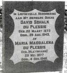 PLESSIS David Schalk, du 1873-1943 & Maria Magdalena  KLEYNHANS 1877-1946