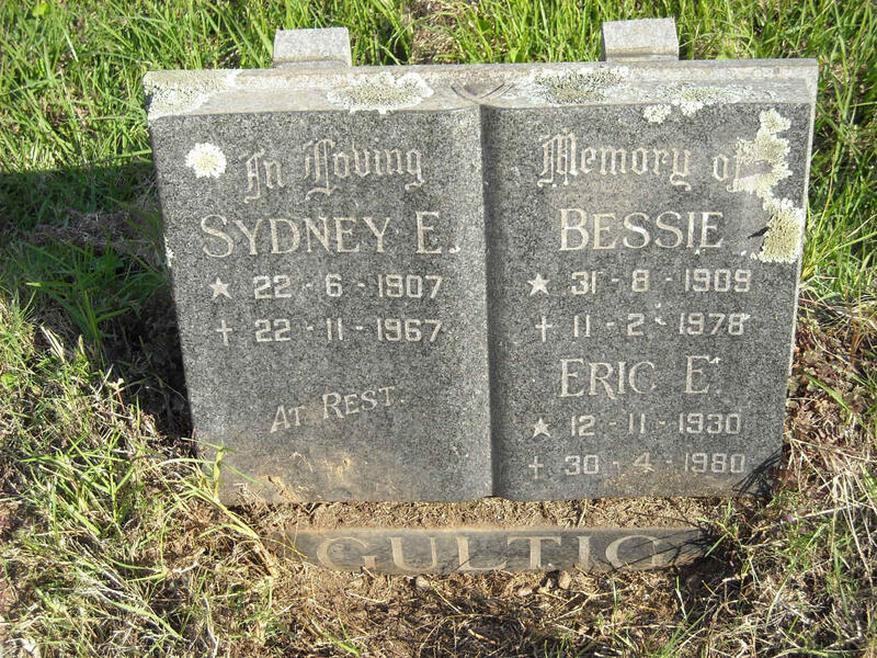 GULTIG Sydney E. 1907-1967 & Bessie 1909-1978 :: GULTIG Eric E. 1930-1980
