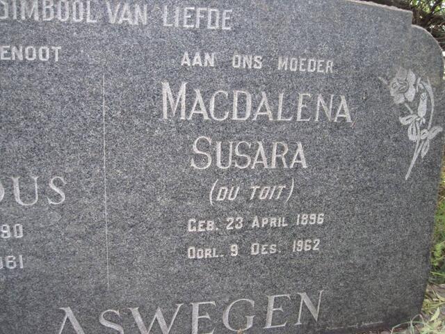 ASWEGEN Magdalena Susara nee DU TOIT 1896-1962