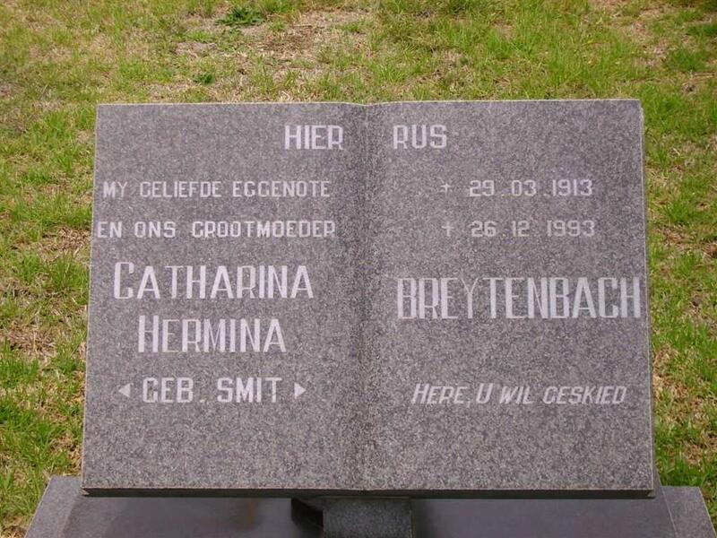 BREYTENBACH Catharina Hermina nee SMIT 1913-1993
