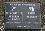 BEHRENS Edwin 1934-2008 & Erika Ottilie KNUFFEL 1939-2010