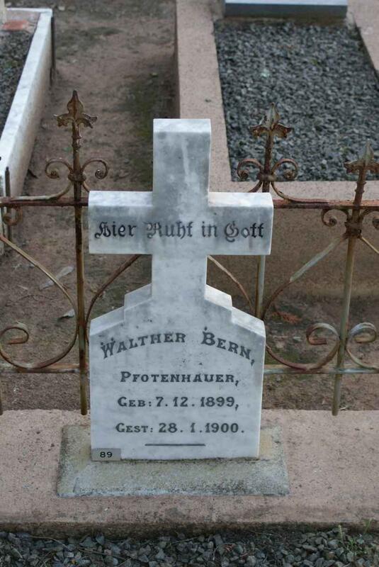 PFOTENHAUER Walter Bern 1899-1900