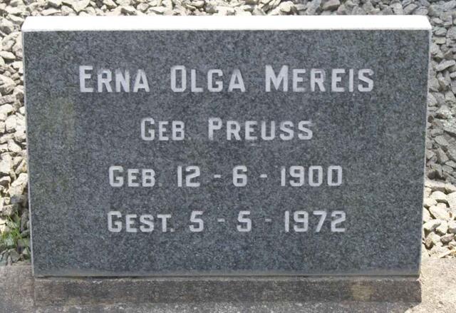 MEREIS Erna Olga nee PREUSS 1900-1972