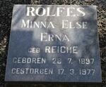 ROLFES Minna Else Erna nee REICHE 1897-1977