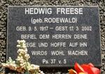 FREESE Hedwig nee RODEWALD 1917-2002