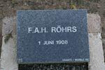 ROHRS F.A.H. -1908