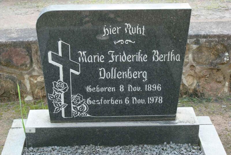 DOLLENBERG Marie Friderike Bertha 1896-1978