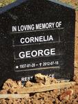 GEORGE Cornelia 1937-2012