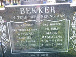 BEKKER Wynand Daniel 1914-1990 & Maria Magdalena 1919-1993