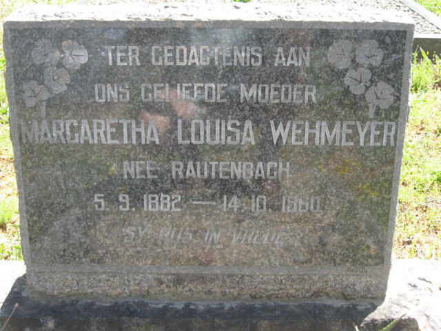 WEHMEYER Margaretha Louisa RAUTENBACH 1882-1960