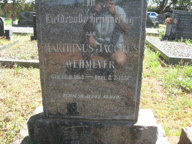 WEHMEYER Marthinus Jacobus 1915-1932