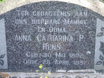 RENS Anna Catharina P. 1892-1957