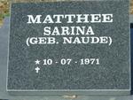 MATTHEE Sarina nee NAUDE 1971-