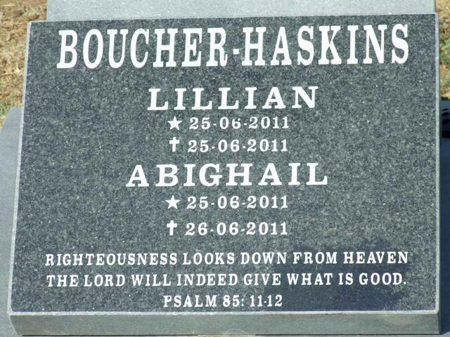 HASKINS Lillian, Boucher 2011-2011 :: BOUCHER-HASKINS Abighail 2011-2011