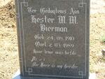 BIERMAN Hester M.M. 1910-1989