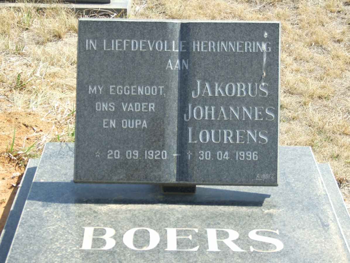 BOERS Jakobus Johannes Lourens 1920-1996