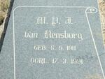 RENSBURG W.P.J., van 1911-1991