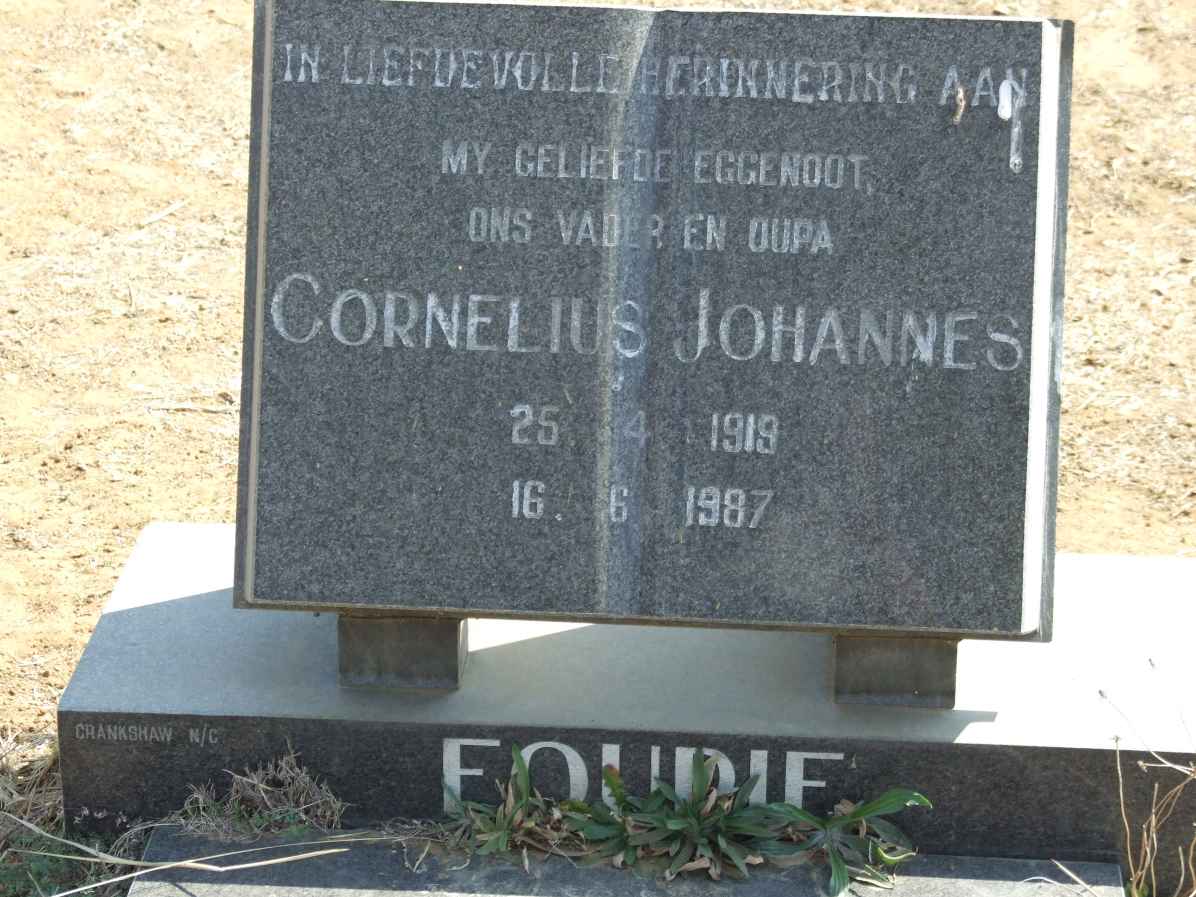 FOURIE Cornelius Johannes 1918-1987