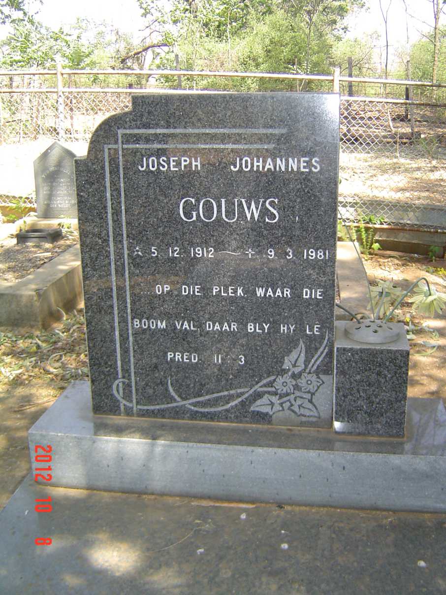 GOUWS Joseph Johannes 1912-1981