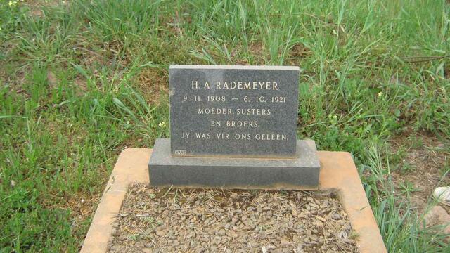 RADEMEYER H.A. 1908-1921
