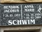 SCHWIM Hendrik Jacobus 1953- & Anna-Marie 1956-2009