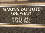 TOIT Marita, du nee DE WET 1931-2009