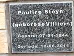 STEYN Pauline nee DE VILLIERS 1944-2011