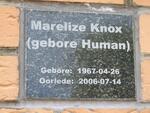 KNOX Marelize nee HUMAN 1967-2006