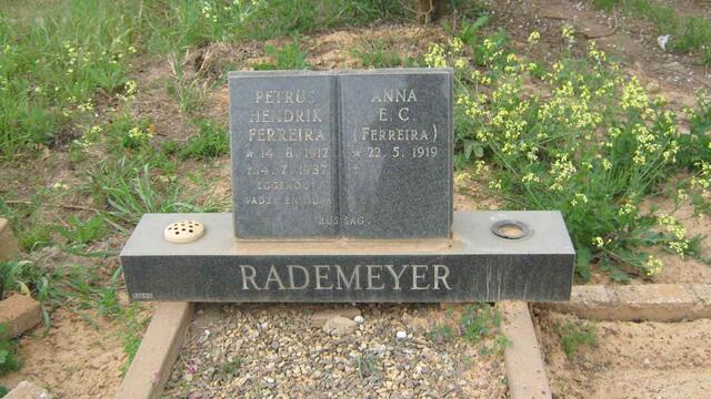 RADEMEYER  Petrus Hendrik Ferreira 1912-1987 & Anna E.C. FERREIRA 1919-